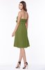 ColsBM Mckenna Olive Green Modest Bateau Sleeveless Half Backless Knee Length Appliques Bridesmaid Dresses