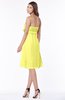 ColsBM Mckenna Pale Yellow Modest Bateau Sleeveless Half Backless Knee Length Appliques Bridesmaid Dresses