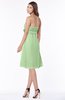 ColsBM Mckenna Sage Green Modest Bateau Sleeveless Half Backless Knee Length Appliques Bridesmaid Dresses