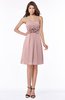ColsBM Mckenna Silver Pink Modest Bateau Sleeveless Half Backless Knee Length Appliques Bridesmaid Dresses