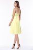 ColsBM Mckenna Wax Yellow Modest Bateau Sleeveless Half Backless Knee Length Appliques Bridesmaid Dresses
