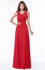 ColsBM Tracy Red Modest A-line Sleeveless Zip up Chiffon Pick up Bridesmaid Dresses