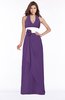 ColsBM Paulina Dark Purple Glamorous A-line Halter Chiffon Flower Bridesmaid Dresses