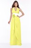 ColsBM Paulina Pale Yellow Glamorous A-line Halter Chiffon Flower Bridesmaid Dresses