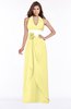 ColsBM Paulina Pastel Yellow Glamorous A-line Halter Chiffon Flower Bridesmaid Dresses