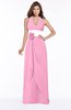 ColsBM Paulina Pink Glamorous A-line Halter Chiffon Flower Bridesmaid Dresses