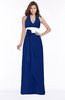 ColsBM Paulina Sodalite Blue Glamorous A-line Halter Chiffon Flower Bridesmaid Dresses