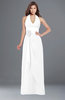 ColsBM Paulina White Glamorous A-line Halter Chiffon Flower Bridesmaid Dresses