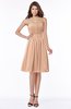 ColsBM Lilia Almost Apricot Gorgeous A-line Zip up Chiffon Knee Length Pick up Bridesmaid Dresses