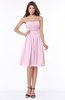 ColsBM Lilia Baby Pink Gorgeous A-line Zip up Chiffon Knee Length Pick up Bridesmaid Dresses