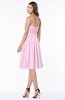 ColsBM Lilia Baby Pink Gorgeous A-line Zip up Chiffon Knee Length Pick up Bridesmaid Dresses