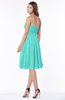 ColsBM Lilia Blue Turquoise Gorgeous A-line Zip up Chiffon Knee Length Pick up Bridesmaid Dresses