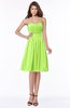 ColsBM Lilia Bright Green Gorgeous A-line Zip up Chiffon Knee Length Pick up Bridesmaid Dresses