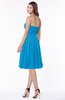 ColsBM Lilia Cornflower Blue Gorgeous A-line Zip up Chiffon Knee Length Pick up Bridesmaid Dresses