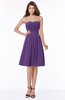 ColsBM Lilia Dark Purple Gorgeous A-line Zip up Chiffon Knee Length Pick up Bridesmaid Dresses
