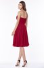 ColsBM Lilia Dark Red Gorgeous A-line Zip up Chiffon Knee Length Pick up Bridesmaid Dresses