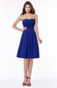 ColsBM Lilia Electric Blue Gorgeous A-line Zip up Chiffon Knee Length Pick up Bridesmaid Dresses