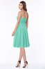 ColsBM Lilia Mint Green Gorgeous A-line Zip up Chiffon Knee Length Pick up Bridesmaid Dresses