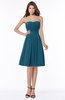 ColsBM Lilia Moroccan Blue Gorgeous A-line Zip up Chiffon Knee Length Pick up Bridesmaid Dresses