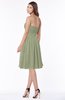 ColsBM Lilia Moss Green Gorgeous A-line Zip up Chiffon Knee Length Pick up Bridesmaid Dresses