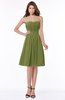 ColsBM Lilia Olive Green Gorgeous A-line Zip up Chiffon Knee Length Pick up Bridesmaid Dresses