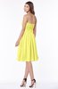 ColsBM Lilia Pale Yellow Gorgeous A-line Zip up Chiffon Knee Length Pick up Bridesmaid Dresses