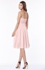 ColsBM Lilia Pastel Pink Gorgeous A-line Zip up Chiffon Knee Length Pick up Bridesmaid Dresses