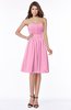 ColsBM Lilia Pink Gorgeous A-line Zip up Chiffon Knee Length Pick up Bridesmaid Dresses