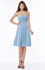 ColsBM Lilia Sky Blue Gorgeous A-line Zip up Chiffon Knee Length Pick up Bridesmaid Dresses