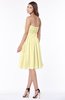 ColsBM Lilia Soft Yellow Gorgeous A-line Zip up Chiffon Knee Length Pick up Bridesmaid Dresses