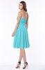 ColsBM Lilia Turquoise Gorgeous A-line Zip up Chiffon Knee Length Pick up Bridesmaid Dresses