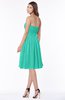 ColsBM Lilia Viridian Green Gorgeous A-line Zip up Chiffon Knee Length Pick up Bridesmaid Dresses