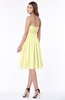 ColsBM Lilia Wax Yellow Gorgeous A-line Zip up Chiffon Knee Length Pick up Bridesmaid Dresses