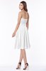 ColsBM Lilia White Gorgeous A-line Zip up Chiffon Knee Length Pick up Bridesmaid Dresses