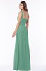 ColsBM Laverne Beryl Green Modest A-line Half Backless Chiffon Floor Length Ruching Bridesmaid Dresses