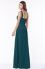 ColsBM Laverne Blue Green Modest A-line Half Backless Chiffon Floor Length Ruching Bridesmaid Dresses