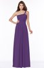ColsBM Laverne Dark Purple Modest A-line Half Backless Chiffon Floor Length Ruching Bridesmaid Dresses