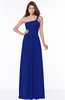 ColsBM Laverne Electric Blue Modest A-line Half Backless Chiffon Floor Length Ruching Bridesmaid Dresses