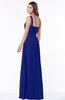 ColsBM Laverne Electric Blue Modest A-line Half Backless Chiffon Floor Length Ruching Bridesmaid Dresses