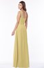 ColsBM Laverne Gold Modest A-line Half Backless Chiffon Floor Length Ruching Bridesmaid Dresses