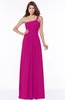 ColsBM Laverne Hot Pink Modest A-line Half Backless Chiffon Floor Length Ruching Bridesmaid Dresses