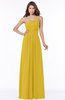 ColsBM Laverne Lemon Curry Modest A-line Half Backless Chiffon Floor Length Ruching Bridesmaid Dresses