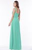 ColsBM Laverne Mint Green Modest A-line Half Backless Chiffon Floor Length Ruching Bridesmaid Dresses