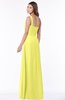 ColsBM Laverne Pale Yellow Modest A-line Half Backless Chiffon Floor Length Ruching Bridesmaid Dresses