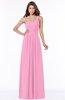 ColsBM Laverne Pink Modest A-line Half Backless Chiffon Floor Length Ruching Bridesmaid Dresses