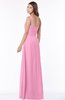ColsBM Laverne Pink Modest A-line Half Backless Chiffon Floor Length Ruching Bridesmaid Dresses