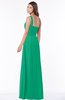 ColsBM Laverne Sea Green Modest A-line Half Backless Chiffon Floor Length Ruching Bridesmaid Dresses