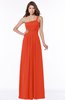 ColsBM Laverne Tangerine Tango Modest A-line Half Backless Chiffon Floor Length Ruching Bridesmaid Dresses