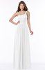 ColsBM Laverne White Modest A-line Half Backless Chiffon Floor Length Ruching Bridesmaid Dresses
