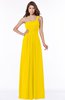 ColsBM Laverne Yellow Modest A-line Half Backless Chiffon Floor Length Ruching Bridesmaid Dresses